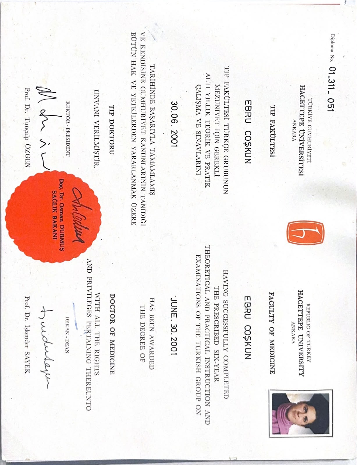 Tıp Fakültesi Diploması