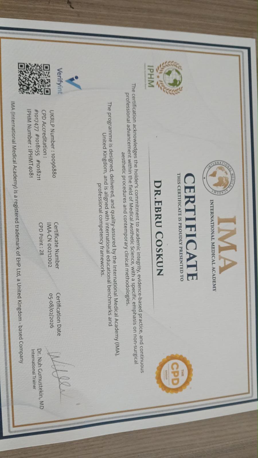 Medikal Estetik Eğitim Sertifikası