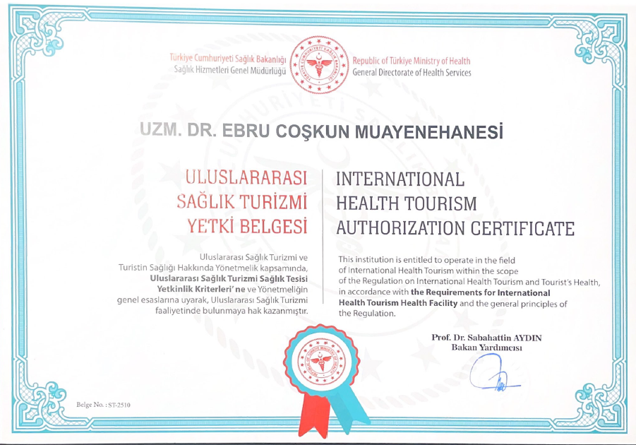 Uluslararası Sağlık Turizmi Yetki Belgesi